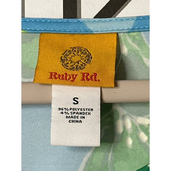 NWT Ruby Rd V Neck Short Sleeve Swing Hawaiian Floral Print Dress Size Small - Picture 5 of 6